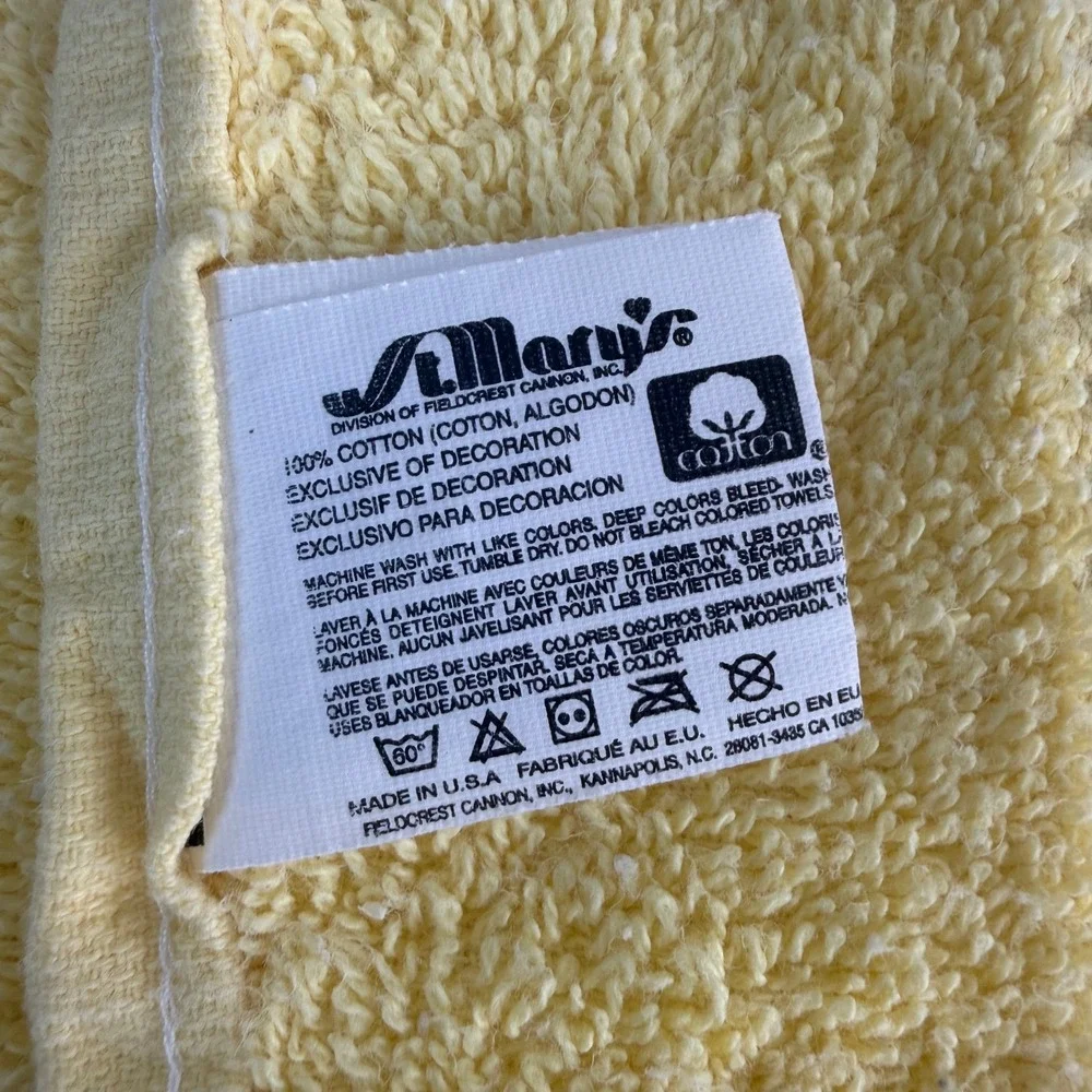 Vintage Ralph Lauren & St Marys Hand Towel Set 6pc Daffodil Yellow Floral USA